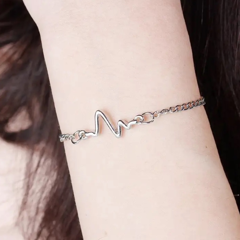 Silver Heartbeat Bracelet